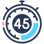 No downtime – 45-minute session